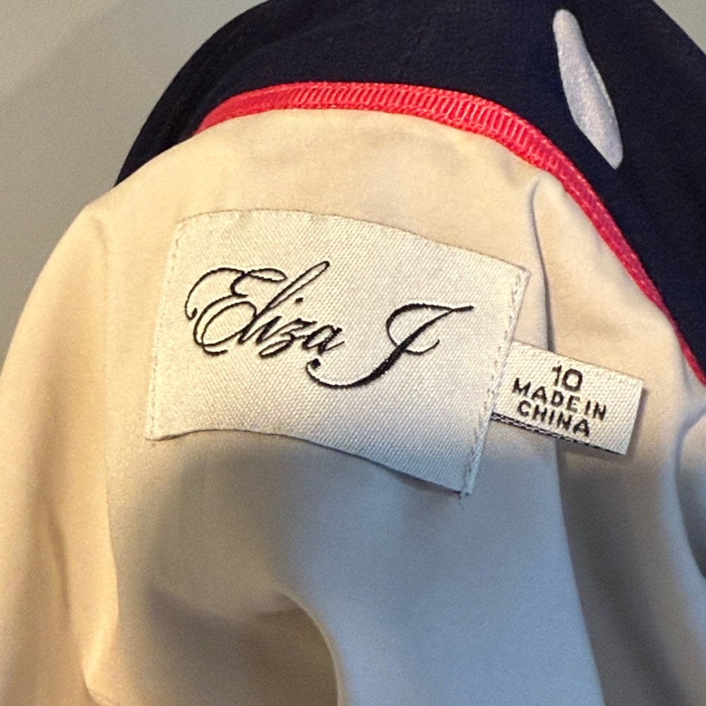Eliza J. Navy Polka Dot Dress - classy look! - Picture 9 of 12